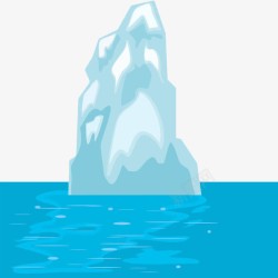 大海冰山手绘海面冰山高清图片