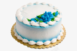 蓝色玫瑰的奶油蛋糕素材