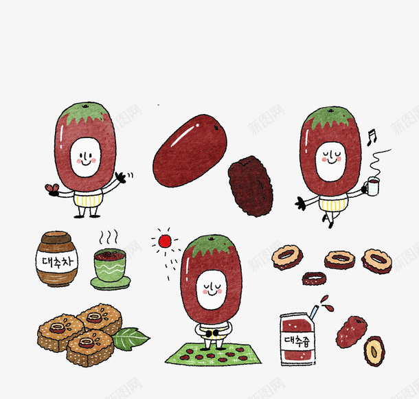 各种各样的红枣制品png免抠素材_88icon https://88icon.com 卡通 手绘 果酱 红枣 美味 蛋糕 食物 饮品