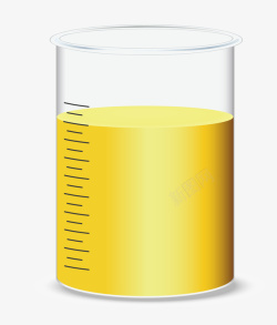 量杯卡通扁平化黄色药水矢量图高清图片