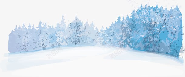 雪松矢量图eps免抠素材_88icon https://88icon.com 免费矢量下载 插画 雪景 雪松 矢量图