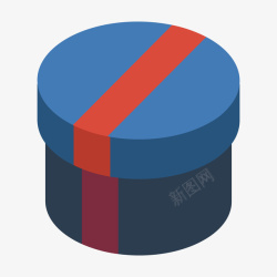 蓝色胶带蓝色圆柱盒子卡通图标矢量图高清图片