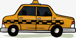 卡通打车黄色出租车矢量图高清图片