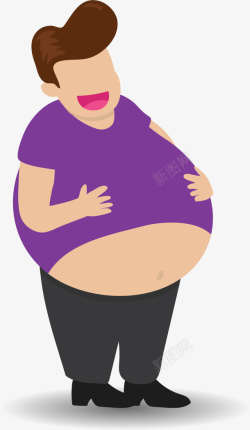 世界防治肥胖日紫衣扁平大肚子男人高清图片