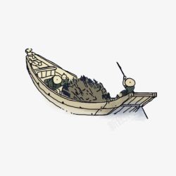 浮世绘风格船只渔船素材