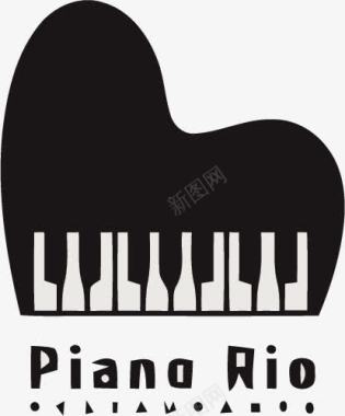 手绘钢琴logo矢量图图标图标