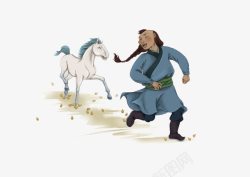 蒙古族神话插画素材