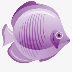 紫色的卡通鱼儿矢量图素材