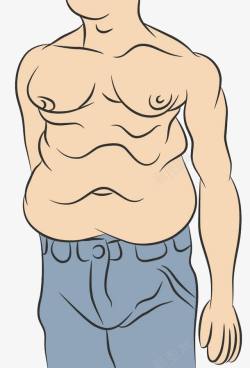 身体脂肪手绘大肚腩人物身体高清图片