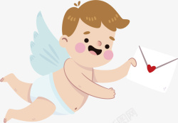 小天使卡通可爱的天使宝宝矢量图高清图片