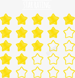 打分黄色手绘评估星星打分高清图片