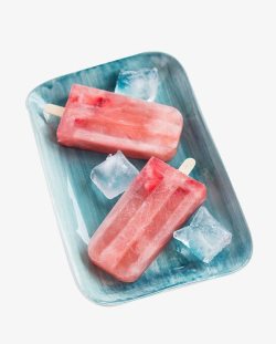 夏天冰棒草莓冰棍高清图片