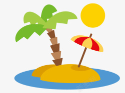 沙滩小岛矢量图素材