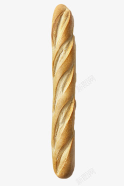 一条螺旋裂纹的法式面包实物素材