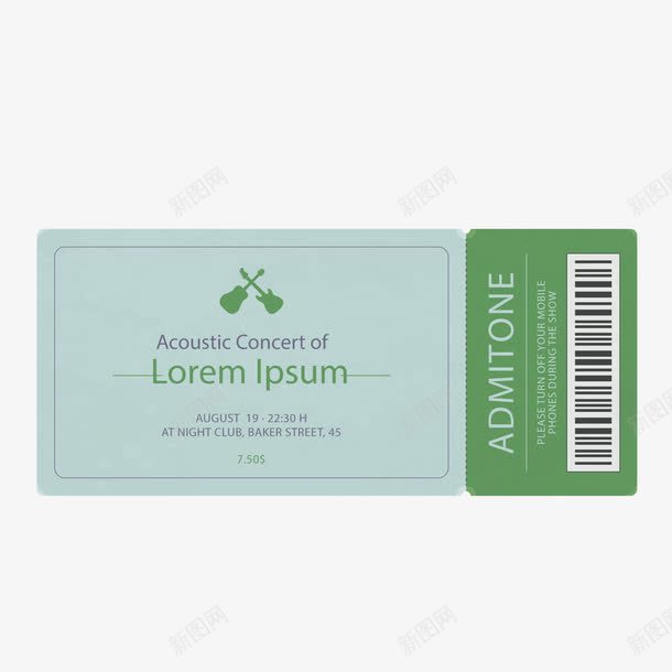 演唱会门票音乐会绿色矢量图ai免抠素材_88icon https://88icon.com 演唱会 演唱会门票 矢量图 绿色 门票 音乐会 音乐会邀请