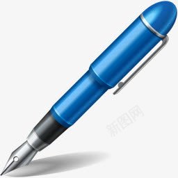 商务用品蓝色商务用品钢笔图标图标