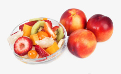 柚子苹果草莓水蜜桃水果拼盘素材