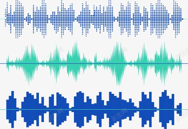 蓝色波点声音识别图形png免抠素材_88icon https://88icon.com 声波 声波纹 声纹 声音识别 波点声波 矢量素材