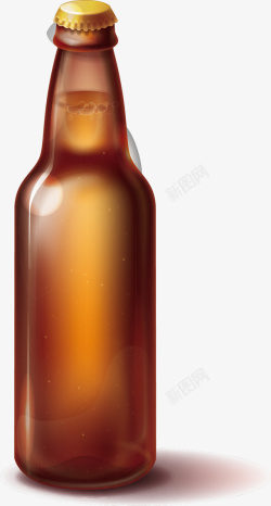 空白的玻璃瓶手绘写实啤酒瓶高清图片