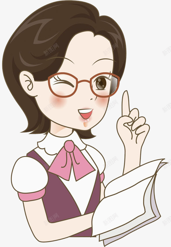 可爱的老师png免抠素材_88icon https://88icon.com 上课 书本 卡通 可爱的 女人 漂亮的 高兴地