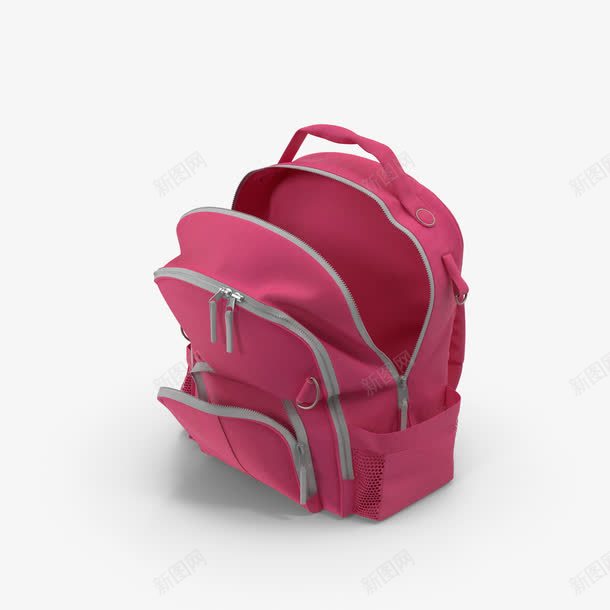 一个粉色的书包png免抠素材_88icon https://88icon.com 书包 学校 孩子 打开的书包 打开的背包 拉链 教育 粉红色的背包 粉色书包