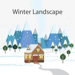 雪景插画矢量图素材