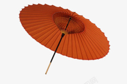 创意合成手绘橙色的油纸伞素材