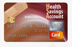 红色HSA医疗储蓄账户贷记卡素材