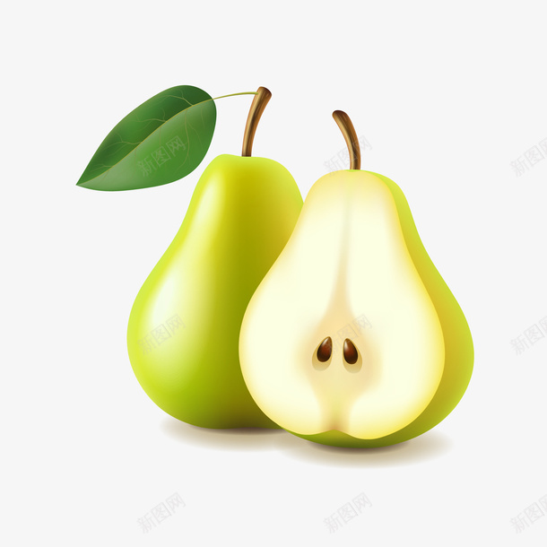 绿色的梨水果植物png免抠素材_88icon https://88icon.com 新鲜 有机 梨 植物 水果 素食 食物