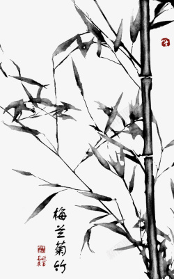 四季青水墨竹子高清图片