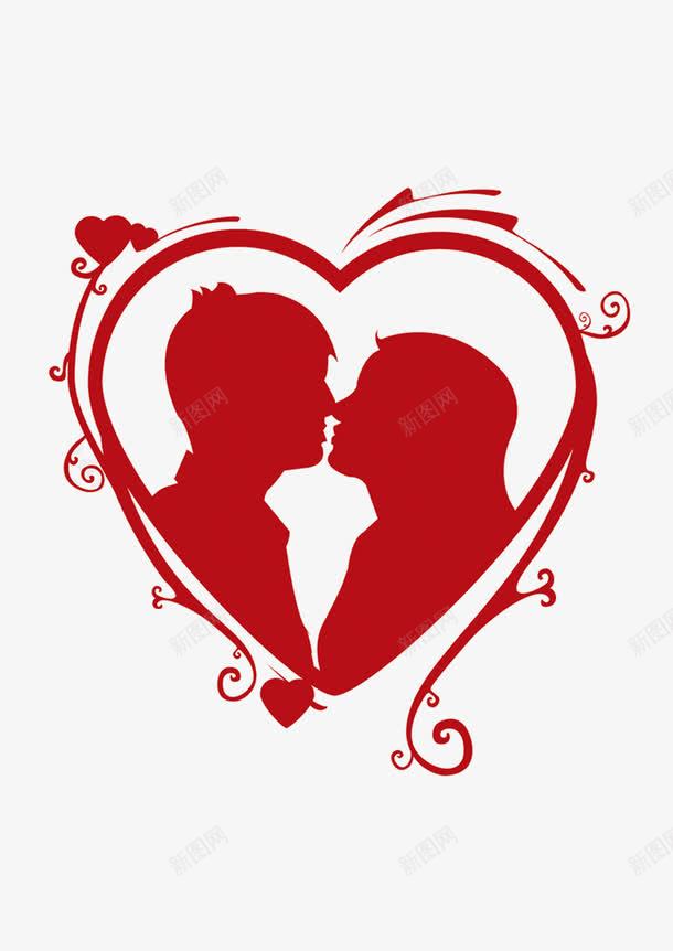 男女亲吻png免抠素材_88icon https://88icon.com 心形 接吻图 爱情 甜蜜的吻 男女接吻 红色剪影 美好时光