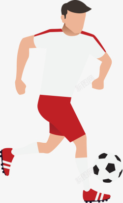 球员插画快乐踢球的男人插画高清图片