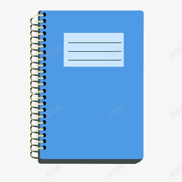 蓝色的笔记本矢量图ai免抠素材_88icon https://88icon.com 卡通 学习用品 文具设计 笔记本 线圈本 蓝色 矢量图