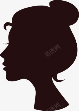 女人思考卡通老妇人剪影图图标图标