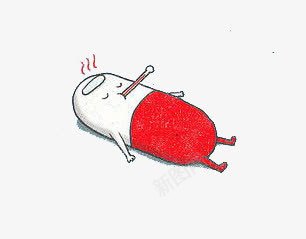 发烧的胶囊png免抠素材_88icon https://88icon.com 发烧 感冒 生病 胶囊