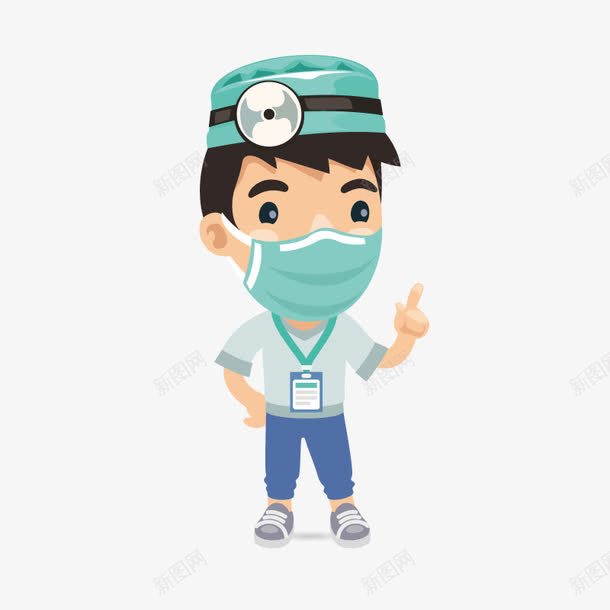 戴口罩的医护人员png免抠素材_88icon https://88icon.com 医护人员 医生 卡通 口罩 帽子 护士 站立 简图