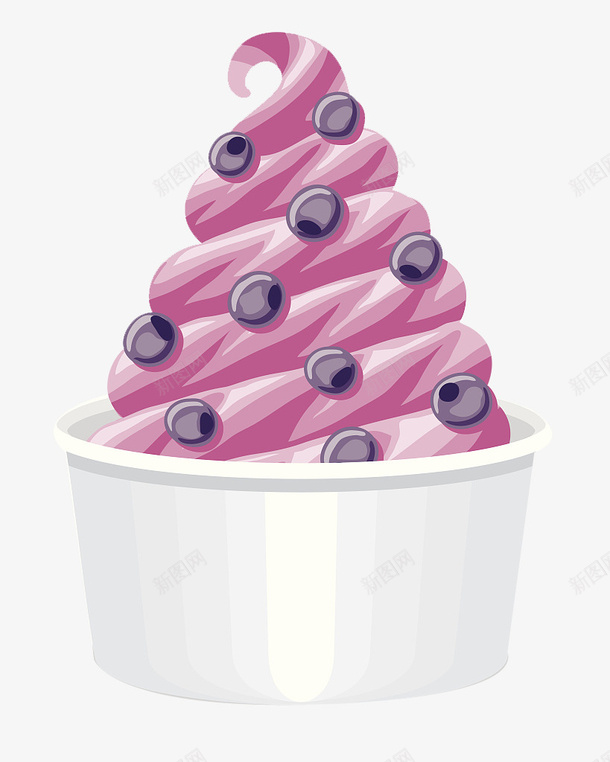 酸奶冷饮png免抠素材_88icon https://88icon.com 冰淇淋 冰爽 手绘酸奶 牛奶味 紫色