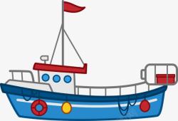 渔船插图蓝色船只图高清图片