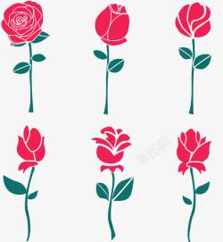 扁平玫瑰玫瑰花高清图片