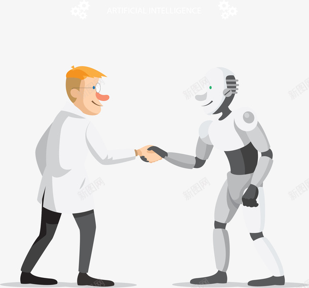 人类机器人握手合作png免抠素材_88icon https://88icon.com 互利 人工智能 人类机器人 发明创造 握手 握手合作 矢量png