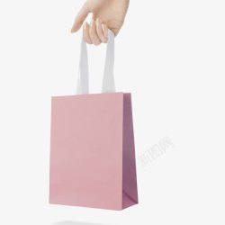 粉色竖版少女心可爱购物袋素材