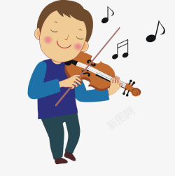 微笑的小朋友拉小提琴的小孩图高清图片