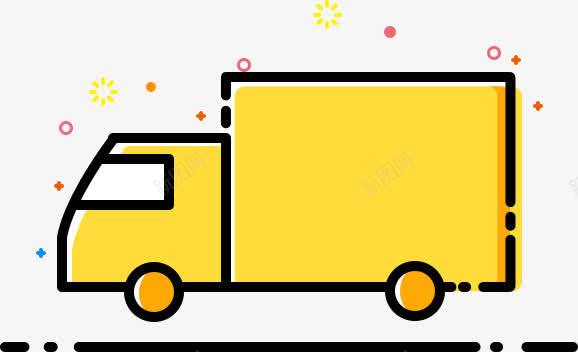 简笔线条黄色货车png免抠素材_88icon https://88icon.com 创意 卡通 物流 简笔 线条 货车 运营 黄色货车