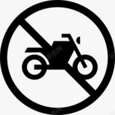 黑色设计禁止停放摩托车图标图标