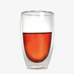 长玻璃透明杯中清透红茶素材