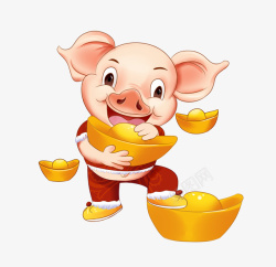 2019猪年喜庆金钱猪素材