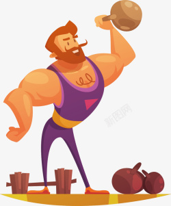 男士健美练习举重的肌肉男高清图片