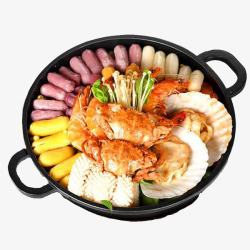 海鲜锅正宗韩式年糕海鲜锅高清图片