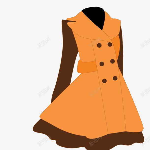 女士服饰png免抠素材_88icon https://88icon.com 女士 手绘 服装 橘色的 漂亮的 衣服 裙摆