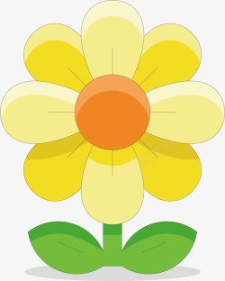 黄色花蕊黄色花瓣卡通插画高清图片